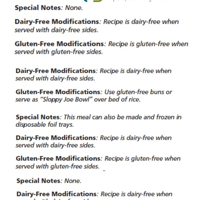 Gluten-Free Meals Plans & Modifications