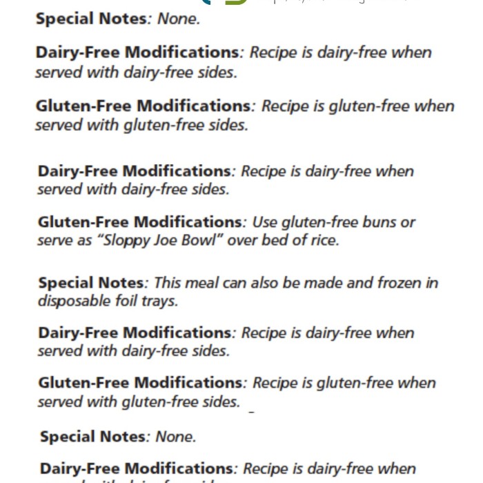 Gluten-Free Meals Plans & Modifications